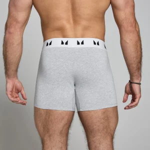 Homme MYPROTEIN Boxers MP pour hommes (lot de 3) – Gris chiné/Blanc