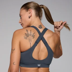 Femme MYPROTEIN Brassière ajustable à dos croisé MP Active pour femmes – Bleu nuit