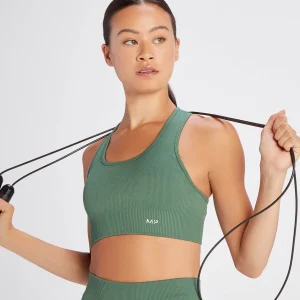Femme MYPROTEIN Brassière côtelée sans coutures MP Tempo pour femmes – Pin clair