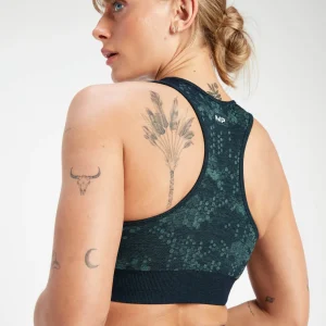 Femme MYPROTEIN Brassière de sport à motif sans coutures MP Adapt pour femmes – Bleu marine foncé