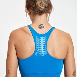Femme MYPROTEIN Brassière d’entraînement à dos nageur et imprimé répétitif MP pour femmes – Bleu royal