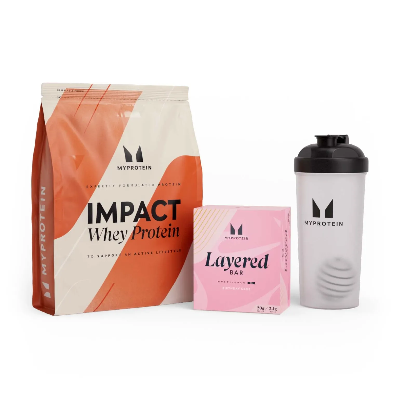 MYPROTEIN Coffret Impact Whey Protein + barre protéinée à 6 couches