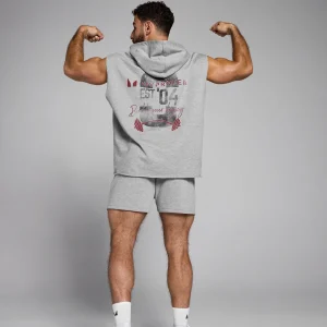 Homme MYPROTEIN Débardeur à capuche MP Origin Graphic pour hommes – Gris chiné