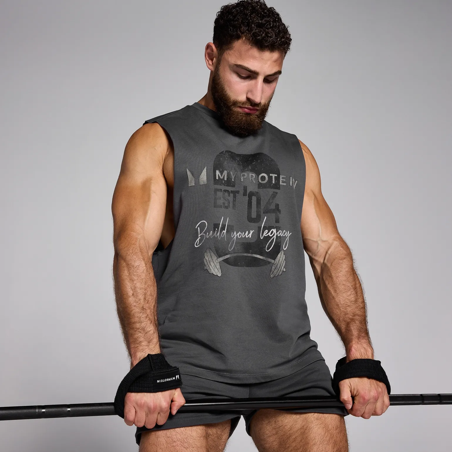 Homme MYPROTEIN Débardeur MP Origin Graphic pour hommes – Gris délavé