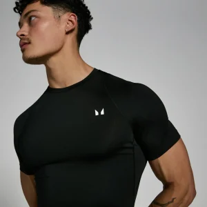 Homme MYPROTEIN Première couche d’entraînement à manches courtes MP pour hommes – Noir
