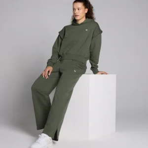 Femme MYPROTEIN Sweat à capuche court à imprimé graphique MP Tempo pour femmes – Olive foncé
