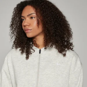 Femme MYPROTEIN Sweat à capuche zippé MP Basics pour femmes – Gris clair chiné