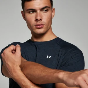 Homme MYPROTEIN T-shirt à manches courtes MP Performance pour hommes – Bleu marine chiné