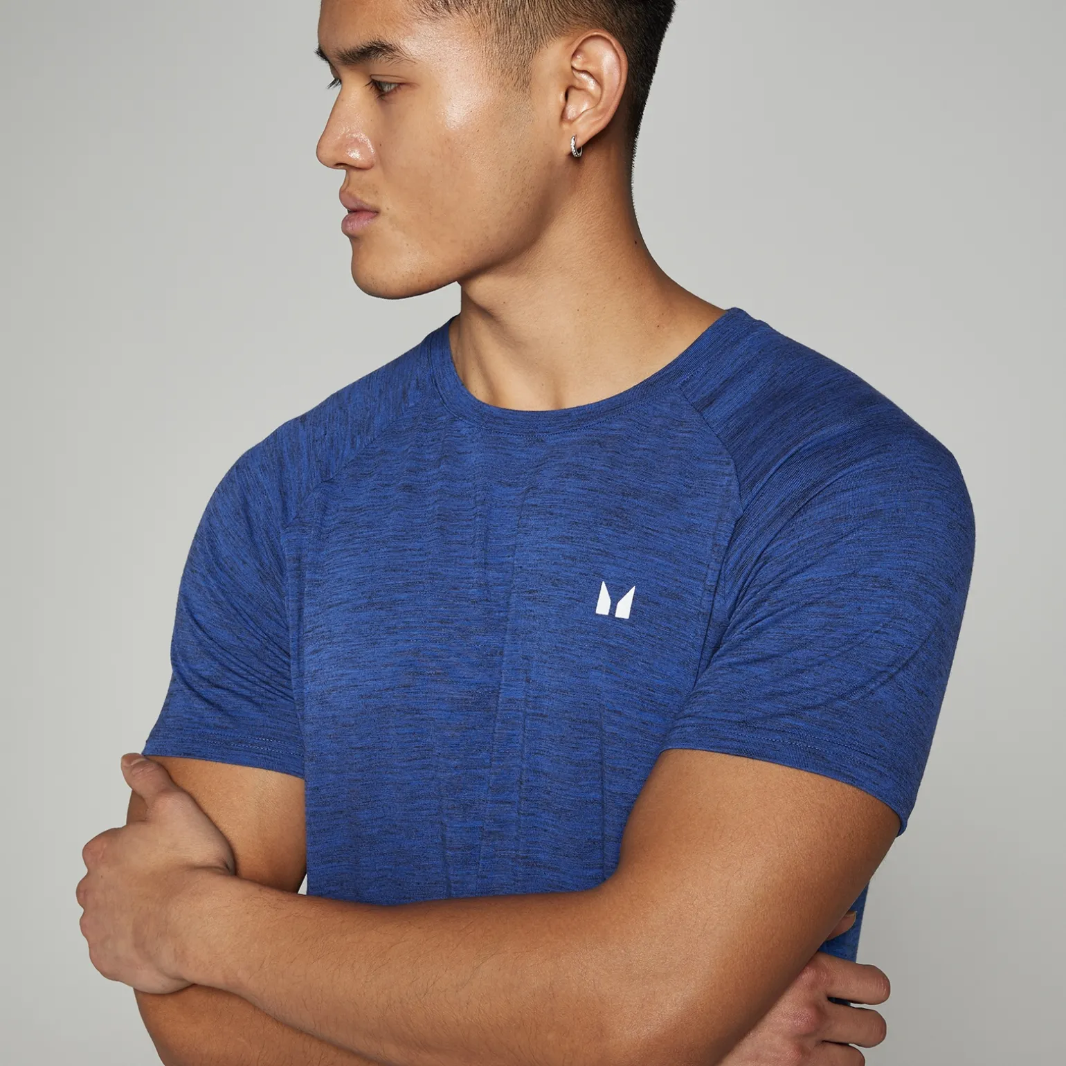 Homme MYPROTEIN T-shirt à manches courtes MP Performance pour hommes – Bleu cobalt chiné